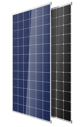 solar pv panels one blue one black virtical position